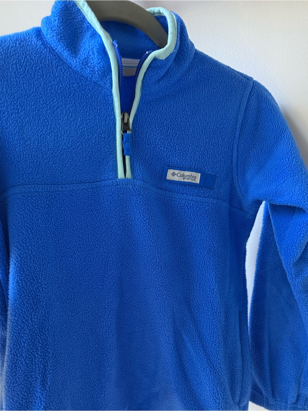 Columbia PFG Youth / Kids Blue Fleece Quarter-Zip Jacket - Cozy Warm Layer S 8